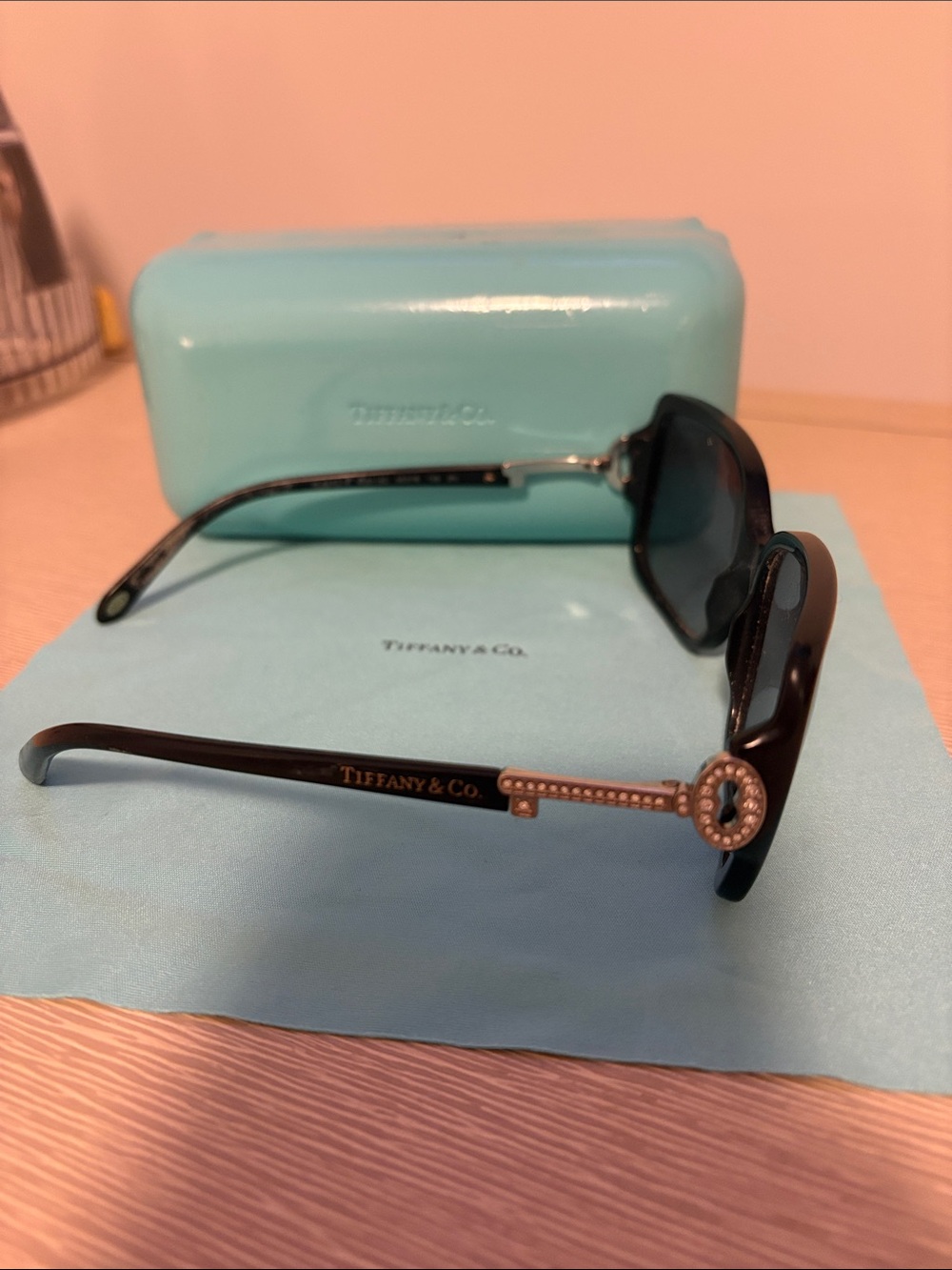 Tiffany & Co. Black Women's Sunglasses with Dark Blue Gradient Lenses
